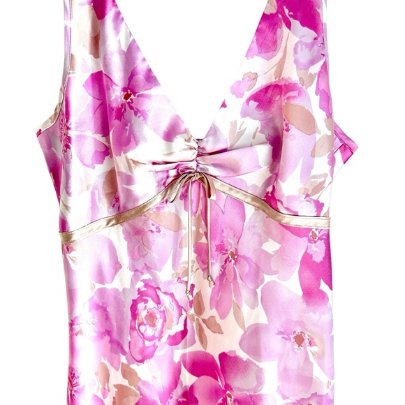 Jones New York Pink Light Purple Floral Print Long Nightgown Size Medium - Picture 5 of 11